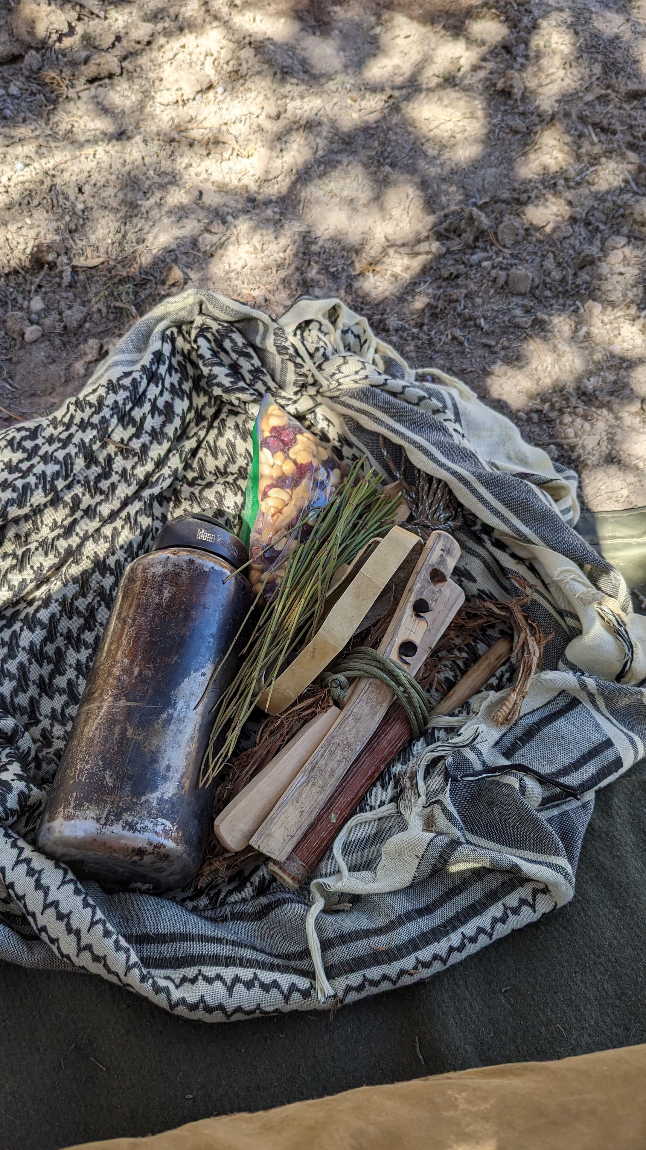Wilderness survival skills in action